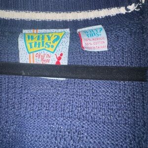 Vintage-Why This? Navy Blue Sweater
